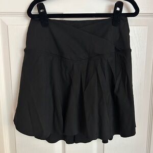 Black Skort with Pleated Design